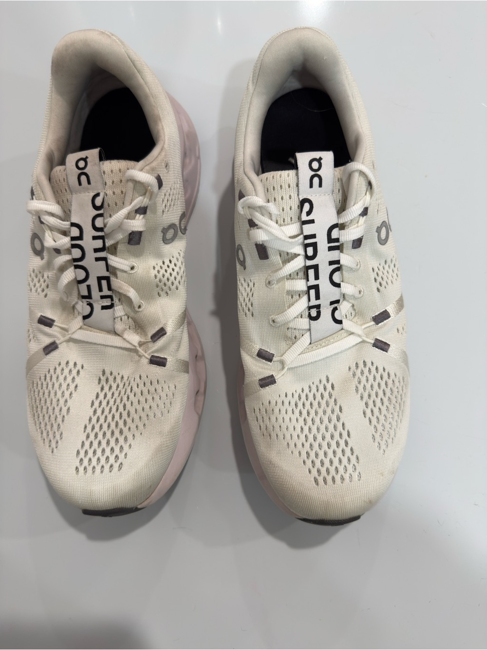 On Running Women's Cream and Pink Cloud Running Shoes